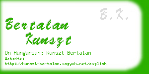 bertalan kunszt business card